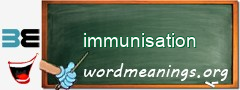 WordMeaning blackboard for immunisation